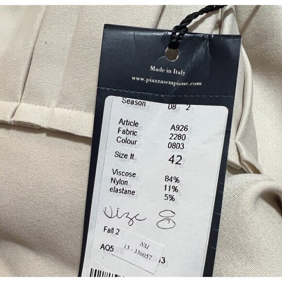 Piazza Sempione Sz 8 Cream Pleated Ruffle Ponte Knit Sheath Dress IT 42  NWT NEW - Picture 8 of 12